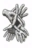 hands reaching out friend tattoo design idea