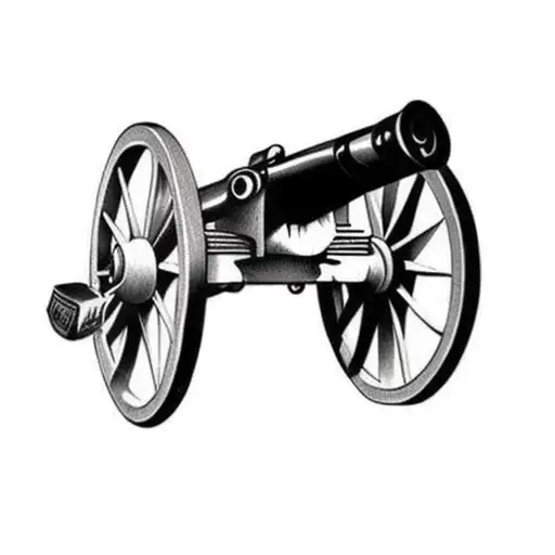 a cannon tattoo design idea