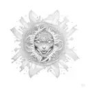 Soleil Mental coeur tattoo design idea