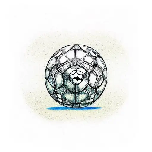 Tattoo of a soccer ball made up of intricate circuit patterns tattoo design idea