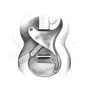 guitar with nashville skyline tattoo design idea