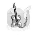 guitar with nashville skyline tattoo design idea