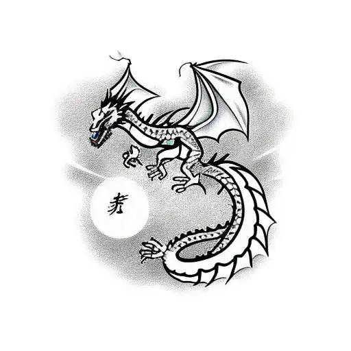 Incorporate elements of Chinese lanterns into a dragon design tattoo design idea