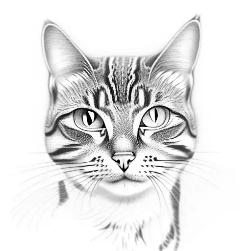 brown tabby cat with name "Lola" tattoo design idea