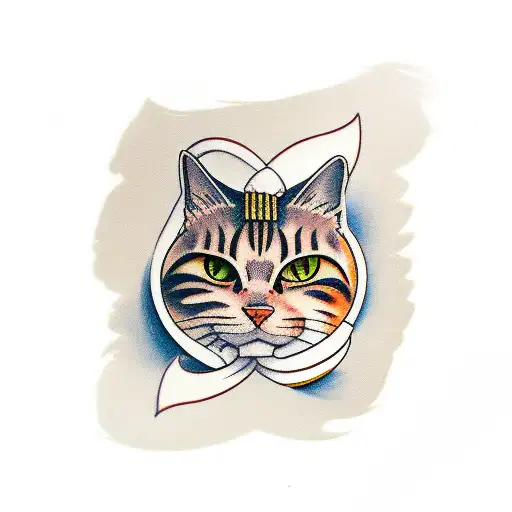 brown tabby cat tattoo design idea
