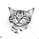 brown tabby cat with name "Lola" tattoo design idea
