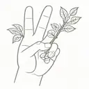 A hand emoji symbolizing little holds a tree between its fingers tattoo design idea
