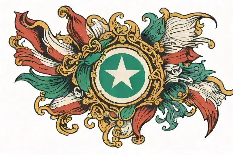 Italian flag ripping tattoo design idea