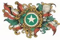 Italian flag ripping tattoo design idea