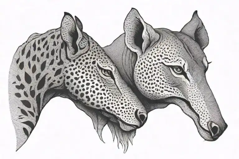 mom and son's matching tattoos tattoo design idea