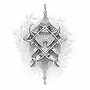 Traditional Serbian folk dance in intricate dotwork tattoo design idea