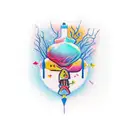 adhd breathe anxiety mental health tattoo design idea