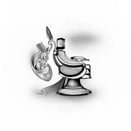 A unique fusion design of a esposa and a barber chair, symbolizing the client's dual passions in life tattoo design idea