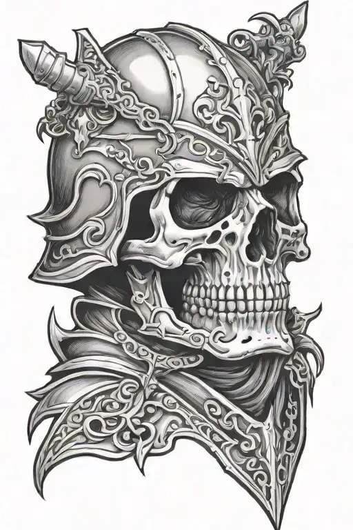 skull knight tattoo design idea