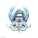 poseidon with his Triton  tattoo design idea