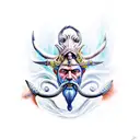 poseidon with his Triton  tattoo design idea