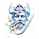 poseidon with his Triton  tattoo design idea