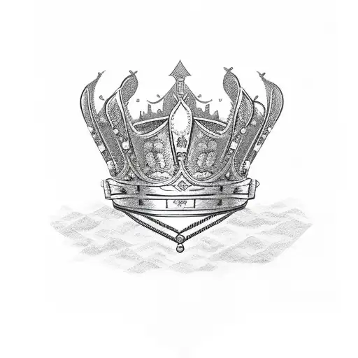Queen's Crown with Name Tuljaba tattoo design idea