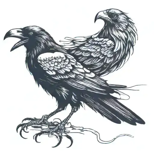 there's a black crow sitting across from me, his wirey legs are crossed. He's dagling my keys even fakes a toss tattoo design idea
