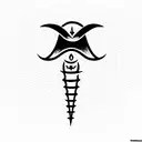  a small stylized comet with a subtle incorporation of a devil’s horn or tail. tattoo design idea