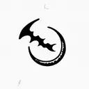  a small stylized comet with a subtle incorporation of a devil’s horn or tail. tattoo design idea