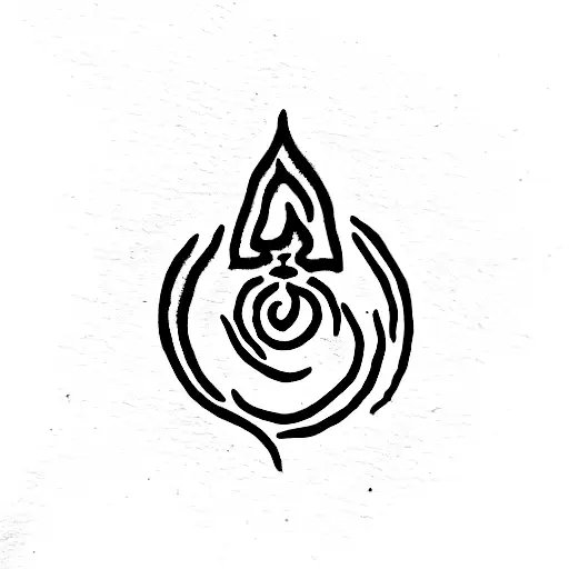 rudraksh with trishul and mantra tattoo design idea