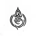 rudraksh with trishul and mantra tattoo design idea