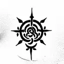 rudraksh with trishul and mantra tattoo design idea