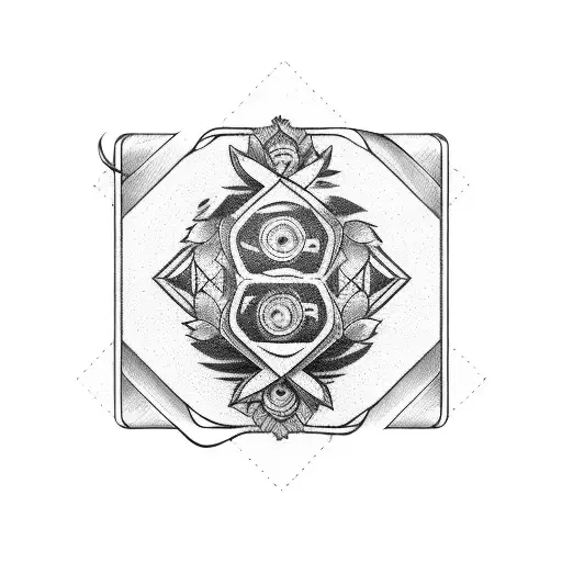 vhs tape with scroll tattoo design idea