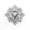 black metal logo tattoo design idea