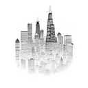 chicago skyline  tattoo design idea