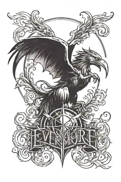 evermore dnd logo incorporated tattoo design idea