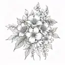 July august november birth flower bouquet tattoo design idea