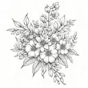 July august november birth flower bouquet tattoo design idea