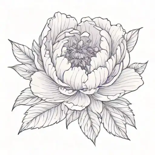 Purple Peony tattoo design idea
