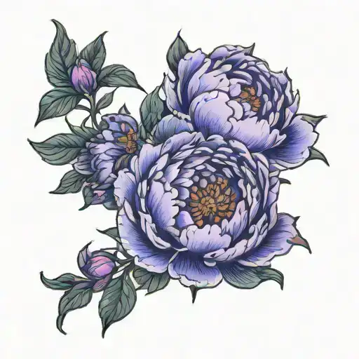 Peony tattoo design idea