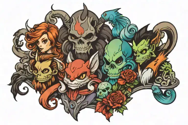 Family Themed DND Tattoo tattoo design idea