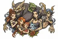 Family Themed DND Tattoo tattoo design idea
