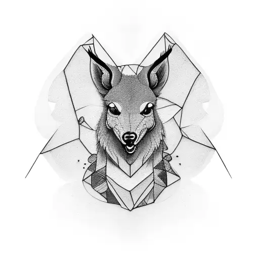 Hirsch mit Sanduhr tattoo design idea