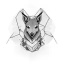 Hirsch mit Sanduhr tattoo design idea