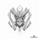 Hirsch mit Sanduhr tattoo design idea