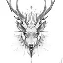 Hirsch mit Sanduhr tattoo design idea