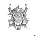 Hirsch mit Sanduhr tattoo design idea