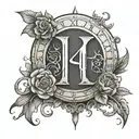number 19 Roman numerals  tattoo design idea