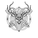Stag and snake intertwined in a Celtic knot design tattoo design idea