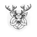 Stag and snake intertwined in a Celtic knot design tattoo design idea