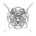 Stag and snake intertwined in a Celtic knot design tattoo design idea