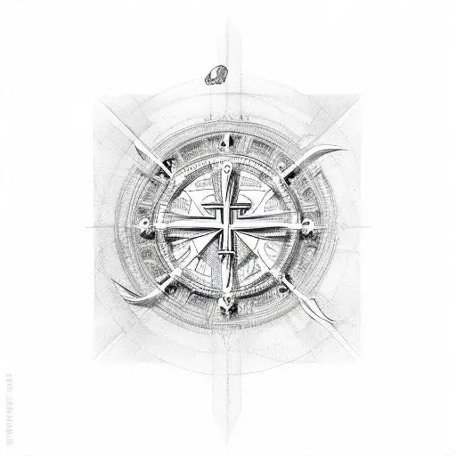 Christian Cross aviation themed tattoo design idea