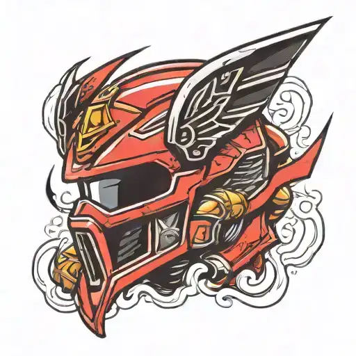 power ranger red helmet tattoo design idea