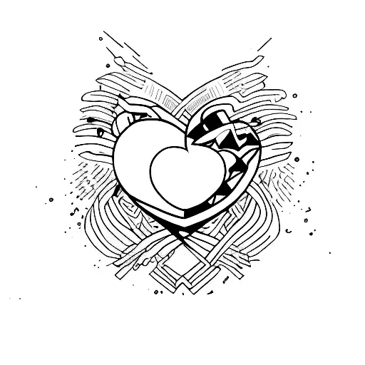 broken heart tattoo design idea